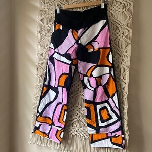 Nilla Shields multicolored cropped drawstring pants with back pockets sz…